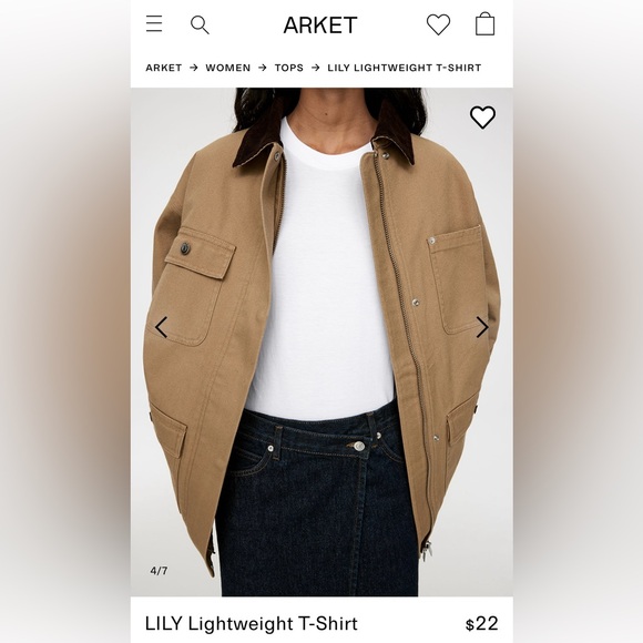 Arket Lily Lightweight T-Shirt in White (Size XS). - Picture 5 of 6